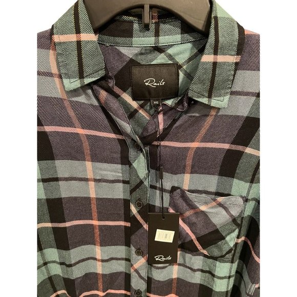 Rails Hunter Metallic Thread Plaid Button Up Shirt - Picture 5 of 5